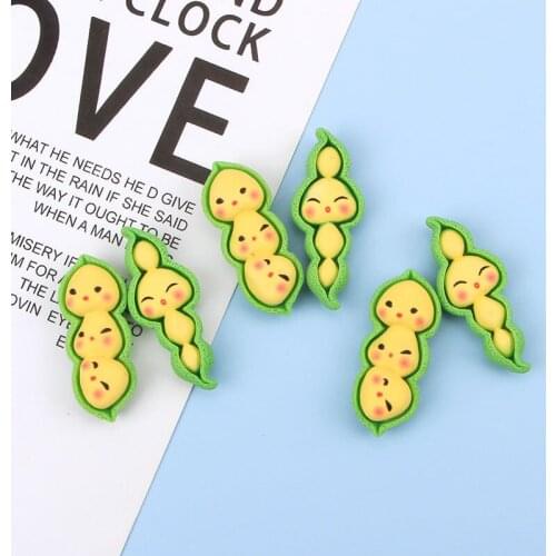 20Pcs/lot Kawaii Cute Resin Pea Flatback Cabochon Embellishments for Scrapbooking Fit Phone Case Decoration DIY Hair Accessories