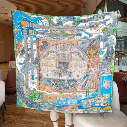 Concert Print 100% Silk Scarf Shawl Women Fashion Scarves WrapsFoulard 35"x35"