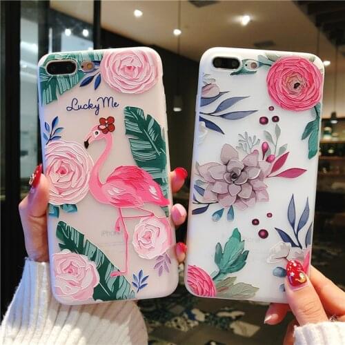 Summer Flamingos Love Silicone Emboss Phone Cases For Apple IPhone X XS MAX XR Soft TPU Back Cover For Iphone 7 6 6S 8 Plus Case
