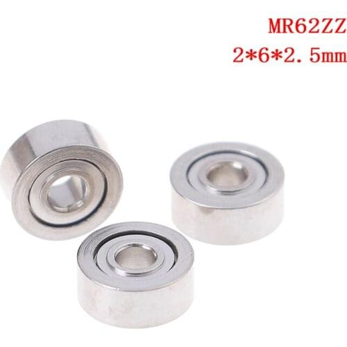 Hot Sale 10Pcs MR62ZZ (2x6x2.5mm) Metal Shielded Precision Ball Bearings Mini Bearings Wholesale