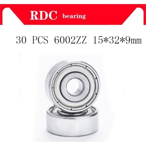 30pcs/Lot ABEC-5 6002ZZ 6002z 6002 ZZ 15x32x9mm Mini Ball Bearing Miniature Bearing High quality Deep Groove Ball Bearing