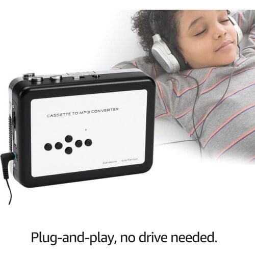 Muslady Multifunctional USB Tape Converter Tape to MP3 Stereo Audio Capture Music Cassette Player Automatic Turning Tape Drive