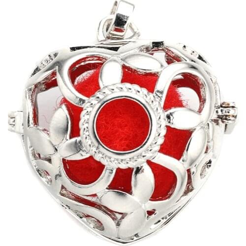 MODKISR New Arrival 6pcsTrendy Hollow Cage Filigree Ball Box Essential Oil Diffuser Locket Pendants Heart Jewelry Without Chain