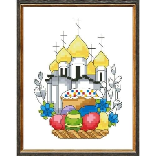 Castle A cross stitch kit small pattern package 18ct 14ct 11ct cloth cotton thread embroidery DIY handmade needlework