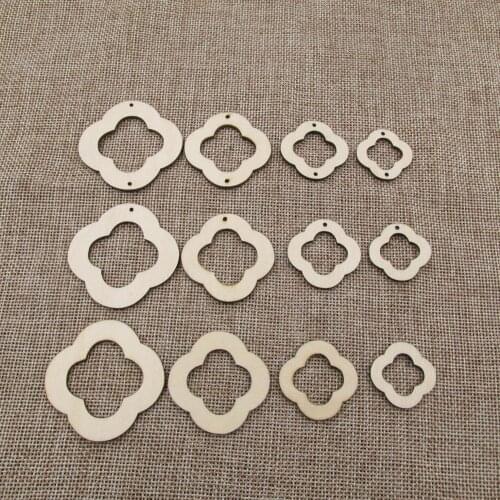 Unfinished Blank Wood Ring Round Looper Cutouts Plywood For DIY Jewerly Earrings Project Making
