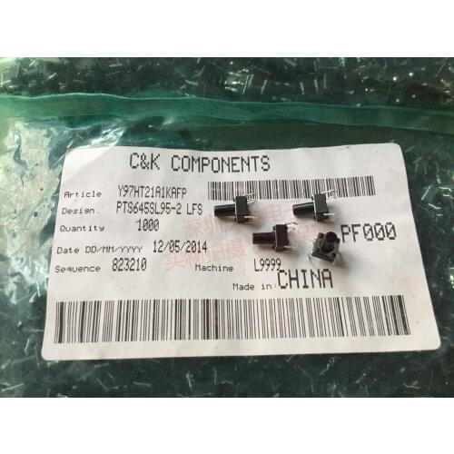 Original French C&K Tact Switch 6*6*9.5mm Prong 4 Pin Inching Original Key Switch