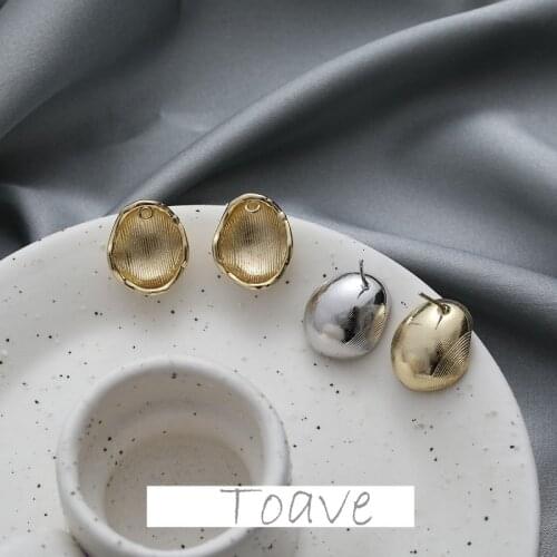 Oval egg-shaped concave earrings with hanging earrings earrings diy earrings hand-made material accessories