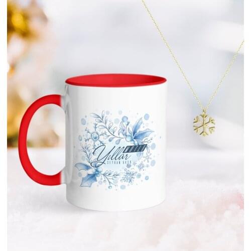 Personalized Christmas Happy Birthday Red Mug and Snow Them Kolye-12