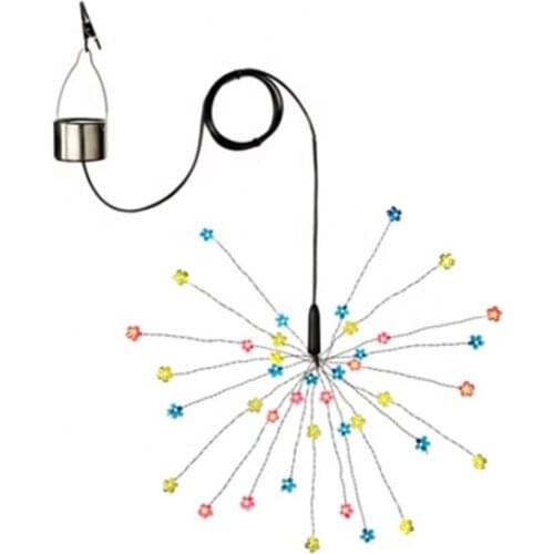 Hanging flower firework string copper wire LED solar garden light