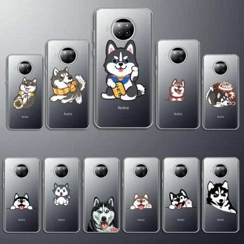 Animal Wolf Husky Dog Puppy Phone Case Transparent for Xiaomi Redmi note 10 t 8 9 pro lite 11