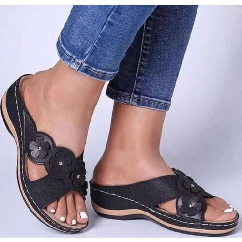 Women Sandals New Casual Summer Shoes Woman Peep Toe Slippers Soft Bottom Wedges Shoes for Women Heels Sandalias Mujer Plus Size