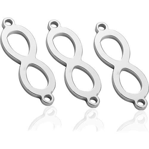 10pcs Wholesale Stainless Steel Infinity Connectors DIY Pendant Bracelet Making Charm Jewelry Accessory
