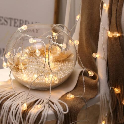 Led Bubble Ball Crystal Ball Light String Indoor Romantic Decoration Lantern Window Christmas Outdoor Ball Flashing Light