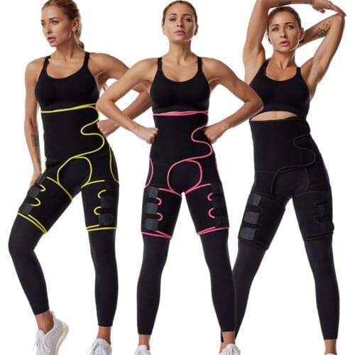 3 in 1 Lady High Waist Thigh Trimmer Neoprene Sweat Shapewear Slimming Leg Body Shapers Adjustable Waist Trainer Slimming Belt