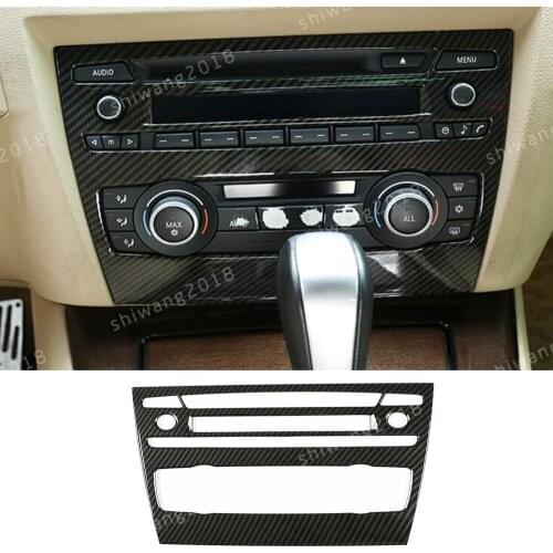 Carbon fiber ABS Console Air Condition Volume Cover For BMW 3 Series E90 2005-12