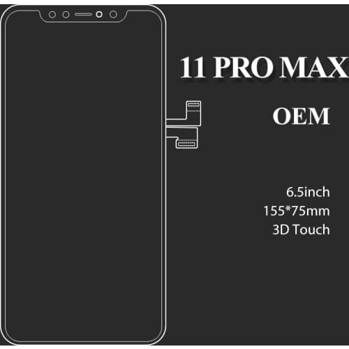 5 Pcs OEM For iPhone 11 ProMax LCD 6.5" Display Screen +Touch Digitizer Replacement Assembly (camera ring+ear mesh+sensor ring)