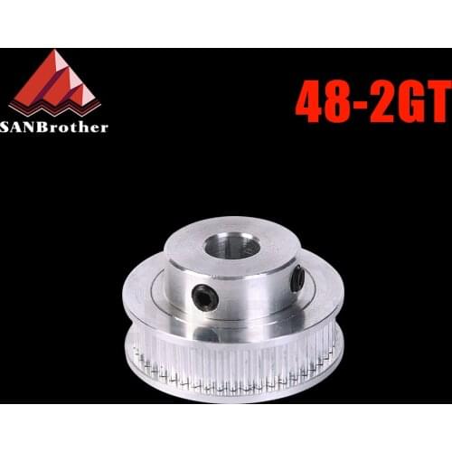 48 teeth GT2 Timing Pulley Bore 5mm 6mm 6.35mm 8mm 10mm for belt used in linear 2GT pulley 48Teeth 48T