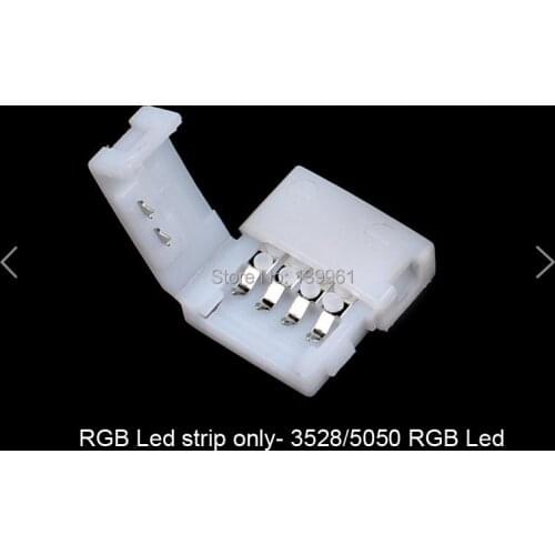 10pcs 10mm Solderless Right Angle Connector for RGB 5050/3528 Led Strip