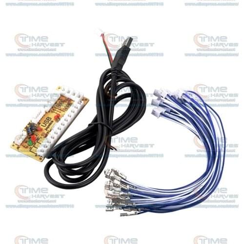 10pcs Zero Delay Arcade 1P USB Encoder PC MAME Arcade Console PCB with Wires USB to Jamma control board Game machine accessories