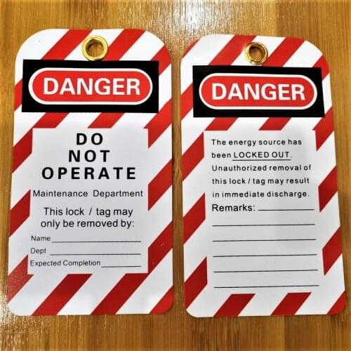 10pcs/lot,waterproof inspection lockout tag , padlock tagout do not operate maintenance label tag