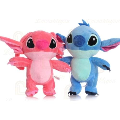 12/22cm Disney Lilo & Stitch Couple Models Cartoon Stuffed Plish Dolls Anime Plish Baby Toys Pendant Toys Girl Kid Birthday Gift