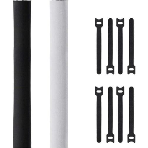 2 Pack Cable Management Sleeves with Cable Ties, Neoprene Cable Organizer Cord Cover Wire Hider for TV Computer Office