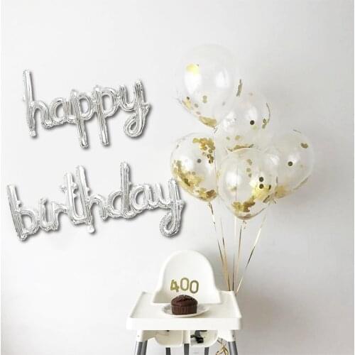 2Pcs/Set Happy Birthday Foil Balloon Letter Alphabet Balloons Birthday Party Helium Globos Decoration Baby Shower Supplies