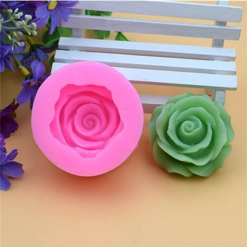 3D Flower Bloom Rose Form Fondant Silicone Soap Cake Mold Cupcake Candy Chocolate Cake Decoration Tool Baking Lace Moulds