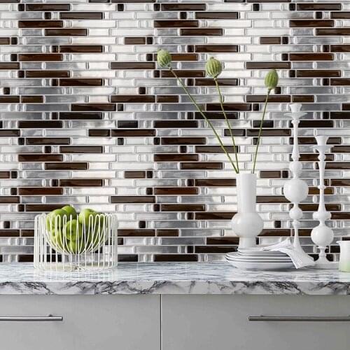3D Mosaic Self Adhesive Tile Backsplash Wall Sticker Vinyl Decal Bathroom Kitchen Home Decor DIY Peel and Stick Tile