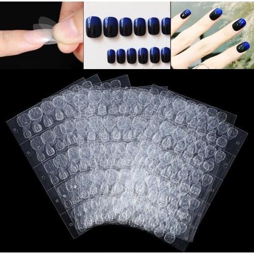 50 Sheet Lot Durable Double Sided Adhesive Glue Transparent DIY Nail Art Sticker False Nail Manicure Makeup Art Tools Not fall