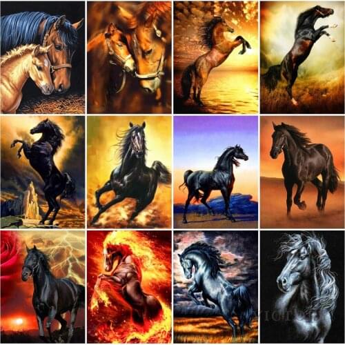 5D Diamond Painting "horse" Running Diy Full Rhinestones Drill Animals Cross Stitch Kits Square Diamond Embroidery Home Decor