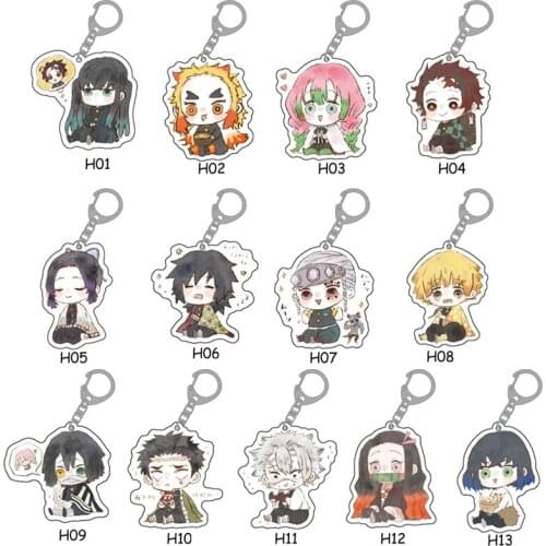 Anime Demon Slayer Acrylic Pendant Keychain Keyring Anime Key Chain Transparent Hanging Pendant Accessories