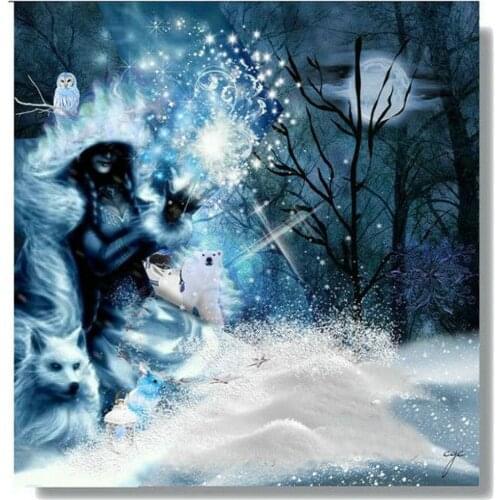 5d Diamond Painting full square Fantasy Fox Fairy Cross Stitch DIY Diamond Embroidery scenery full rhinestones Mosaic home decor