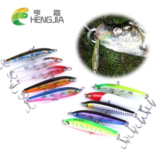 HENGJIA Pencil lures plastic hard wobblers crankbaits sinking baits pesca fishing tackles 7.5CM 9G 8#hooks