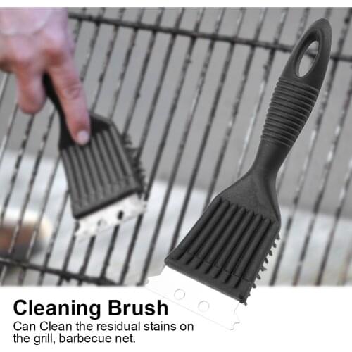 Stainless Steel Barbecue Grill Cleaner Brush Strong Kitchen BBQ Cleaner Safe Wire Bristles Cleaning Brush