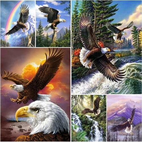 5D DIY Diamond Painting Eagle Full Drill Diamond Embroidery Mosaic Animal Picture Cross Stitch Kit Art of Rhinestones Home Decor