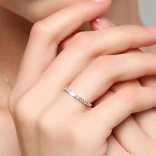 S925 Sterling Silver Rings for Women Fashion Crystal Jewelry Adjustable Opening Engagement Ring Accessories Wholesale