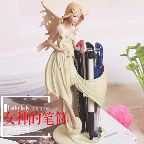 Lucky Lady, Korean Style Pen Holder Container, Pen Holder, Office Accessories Desk Organizer
