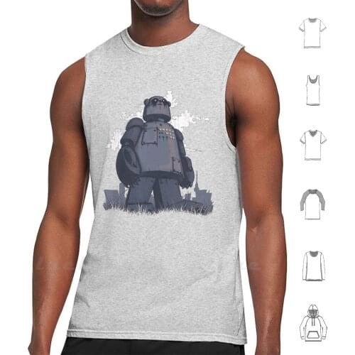 Panda 2k Tank Tops Vest Sleeveless Panda Robot Vintage Grunge Iron Giant Animal Comic Future Technology Metal Steampunk City