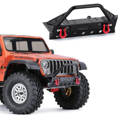 Metal Front Bumper with LED Light for 1:10 RC Crawler Car Traxxas TRX4 Axial SCX10 90046 & SCX10 III AXI03007 Upgrade Parts