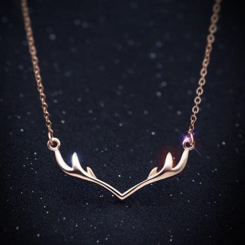 MloveAcc Trendy 100% 925 Sterling Silver Deer Antlers Pendant Necklaces for Women Girls Fine Silver Jewelry Gift