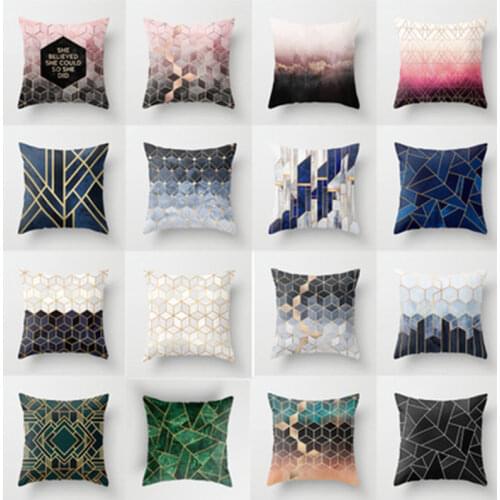 Fashion Polyester Sofa Throw Pillow Cover Nordic Geometric Pattern Cushion Cover For Living Room Decoration Pillow Cases 45*45