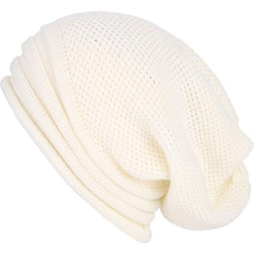 Men Women Baggy Warm Crochet Winter Wool Knit Ski Beanie Skull Slouchy Caps Hat Punk Solid Color Retro Hip Hop Gothic Caps