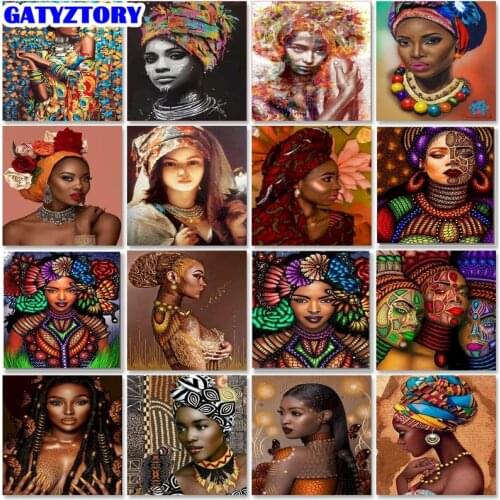 DIY Diy Coloring Picture By Numbers Africa Girl Unique Gift For Children Painting By Numbers Portrait Zero Foundation Wall Art