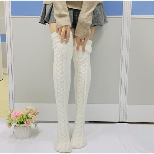 Halloween socks Female Knee-High Socks, Solid Color Knitted Stocking Long Tube Socks for Women designer socks kawaii lingerie
