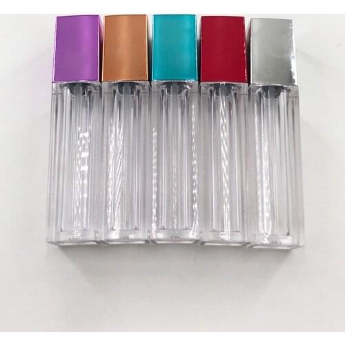 FDshine Empty Transparent Lipgloss Containers Tubes Cuboid Clear Cosmetic Lipgloss Tube Packaging Lip Gloss Tubes