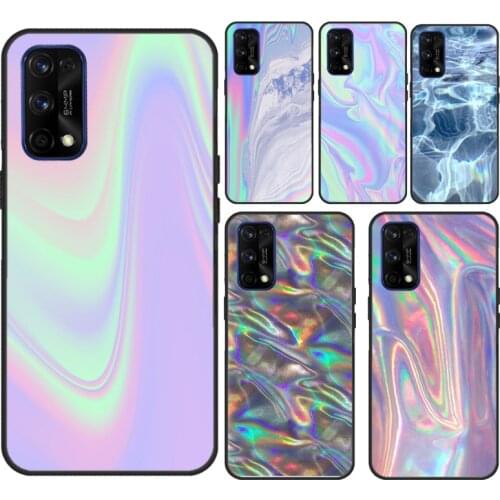 Rainbow Holographic Iridescence For Realme 8 Pro C3 C11 C15 GT Neo 6 7 Q3 Pro Phone Case For OnePlus 8T 9R 8 9 Pro Nord