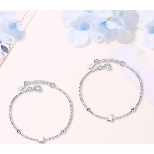 Sugar Cube Bracelet Square Bracelet Pentagram Cube Silver Plated Bracelet