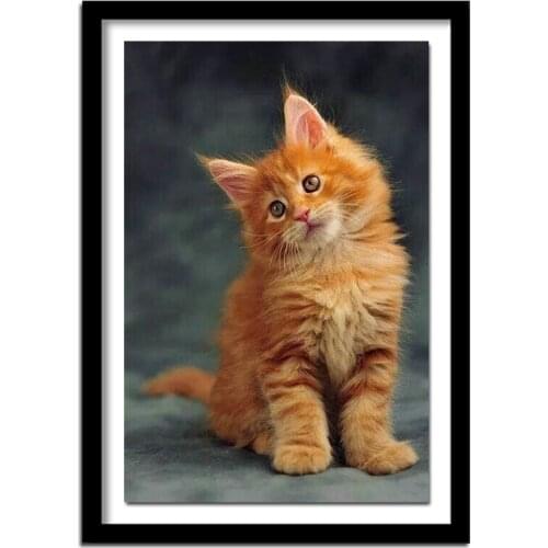 DIY The yellow cat 5D diamond painting cross stitch needlework crafts diamond square home decor diamond embroidery