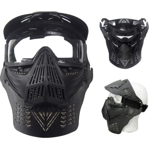 Tactical Paintball Full Face Mask Outdoor Field Hunting Equipment Military Combat Shooting Airsoft Goggles Protective Mouth Mask
